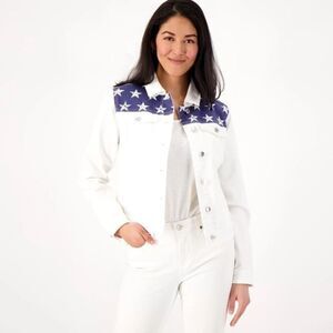 Studio Park x Kerstin Lindquist White Denim Jacket sz M NEW # D620-B